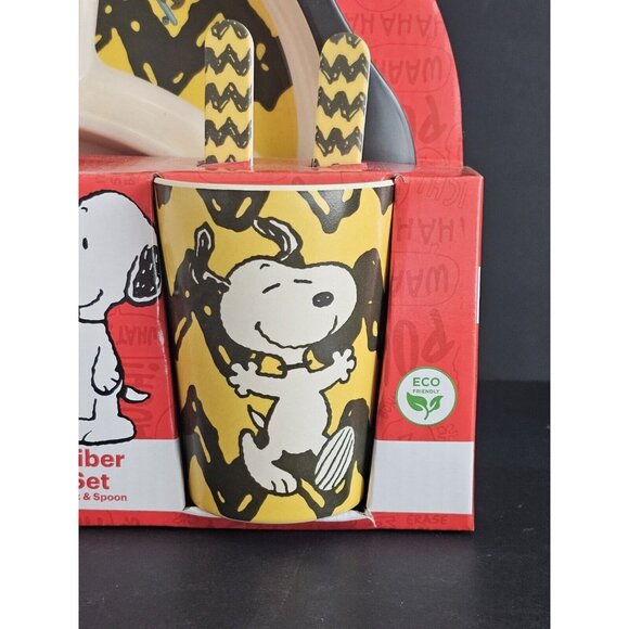 Peanuts 5 Pc Dinnerware Set~Bamboo Fiber~New In Box - Picture 7 of 7